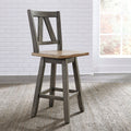 Lindsey Farm Grey And Sandstone Counter Swivel Chairs Set Of 2
