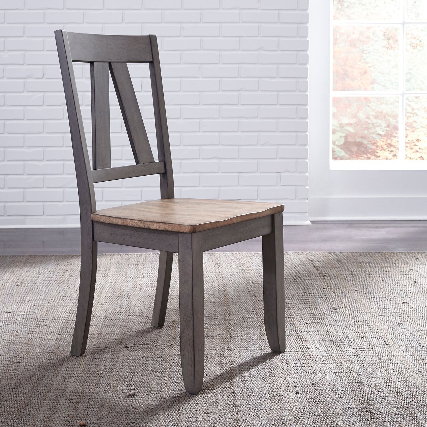 Lindsey Farm Grey And Sandstone Splat Back Side Chairs Set Of 2