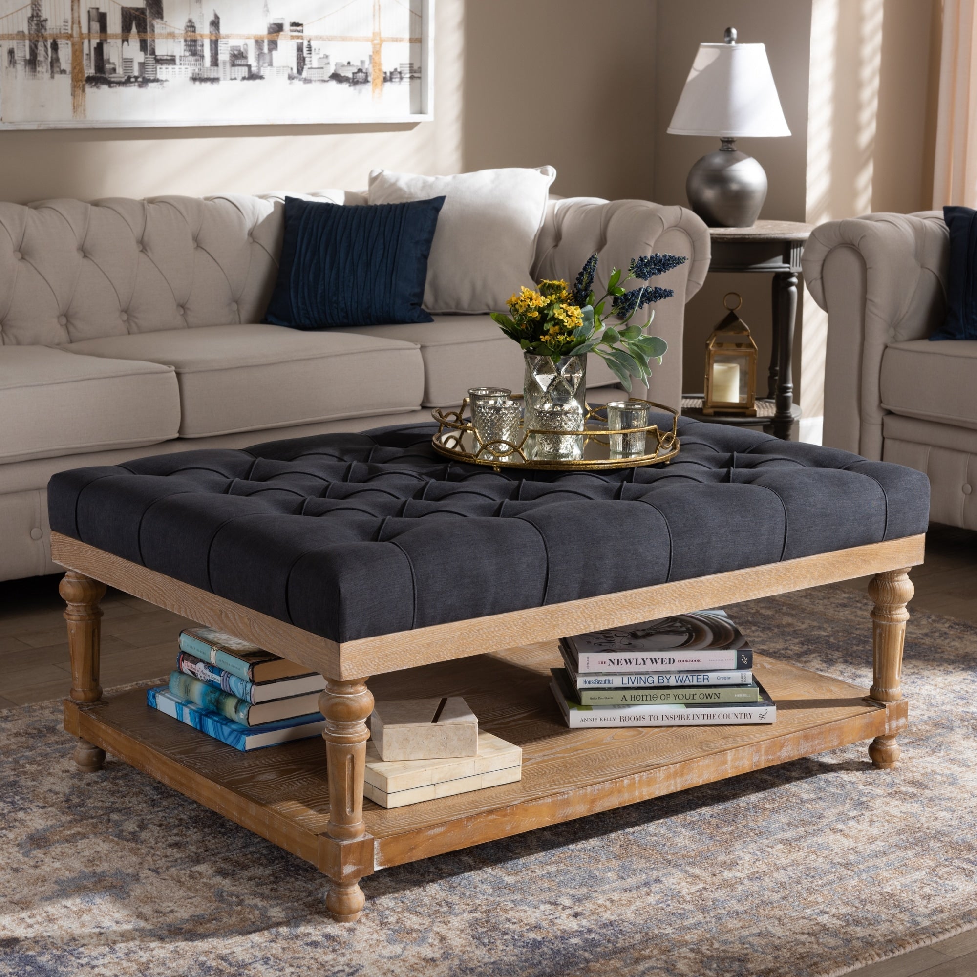 The Gray Barn Windy Ridge Modern And Rustic Cocktail Ottoman