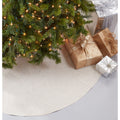 Natural Linen Blend Decorative Christmas Tree Skirt