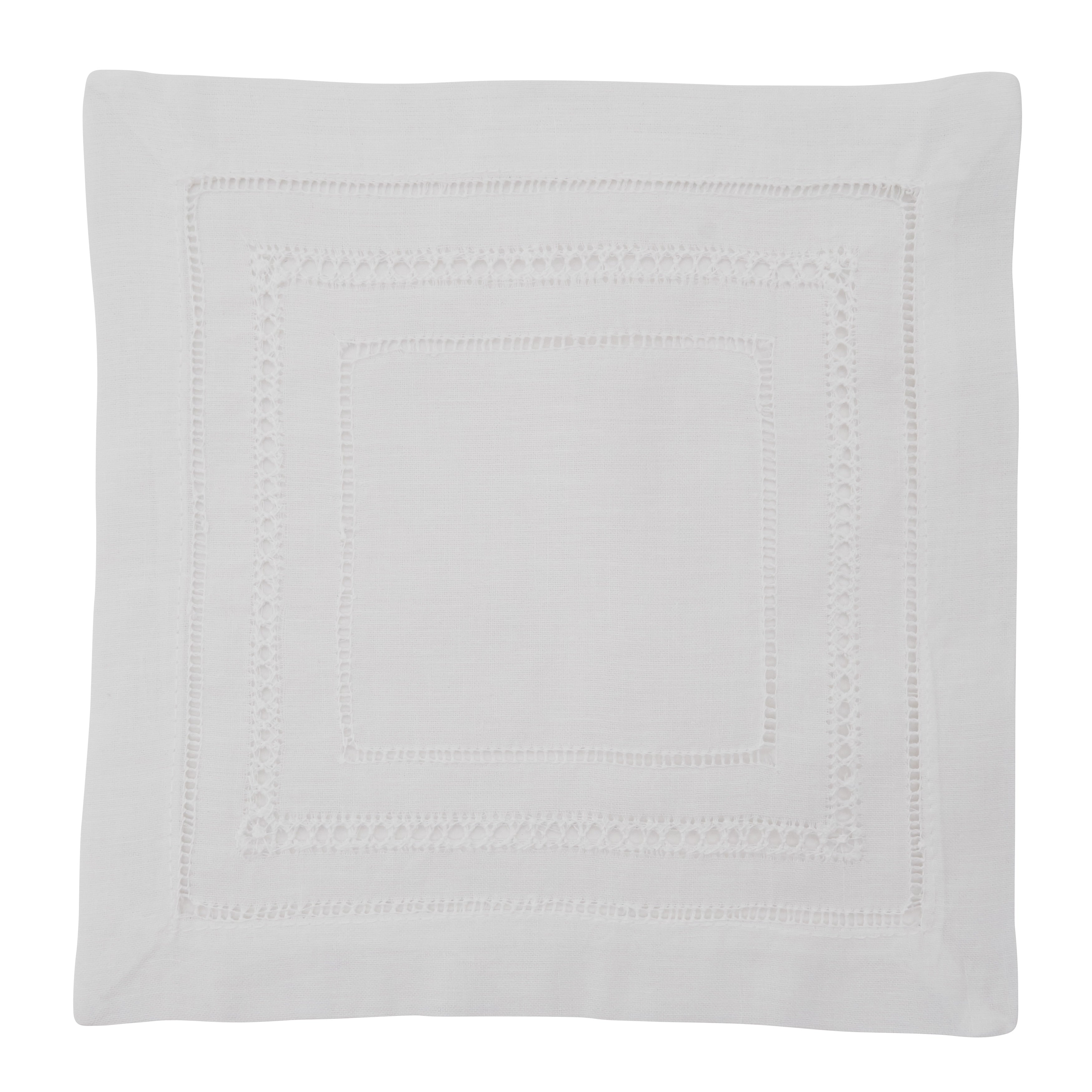 Linen Blend Hemstitched Dinner Napkins Set Of 4
