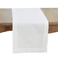 Linen Blend Table Runner Classic Hemstitch Decorative Table Runner For Dining Tables