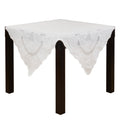Linen Cutwork Lace Tablecloth Decorative Non Reversible Unlined Tablecloth With Scalloped Edges 54