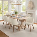 Linen Dining Chairs Set Of 2 4 6 With Solid Wood Legs Modern Kitchen Chairs With Lumbar Pillow For Dining Room Beige