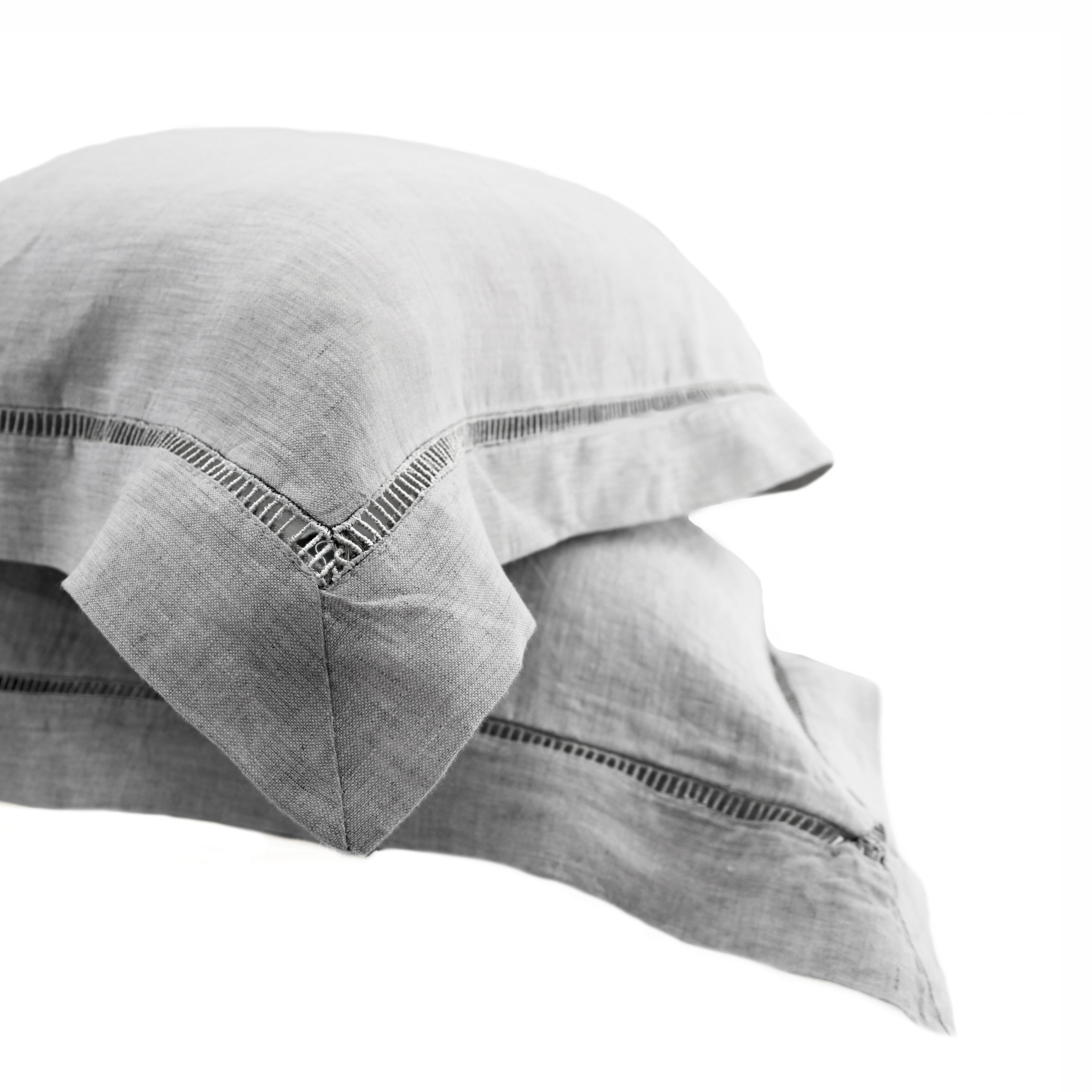 Linen Ladder Hem Sham Euro Cover Set