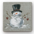 Linen Snowman Ii Gallery Wrapped Canvas