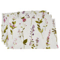 Saro Lifestyle Watercolor Floral Design Off White Linen Table Mats Set Of 4