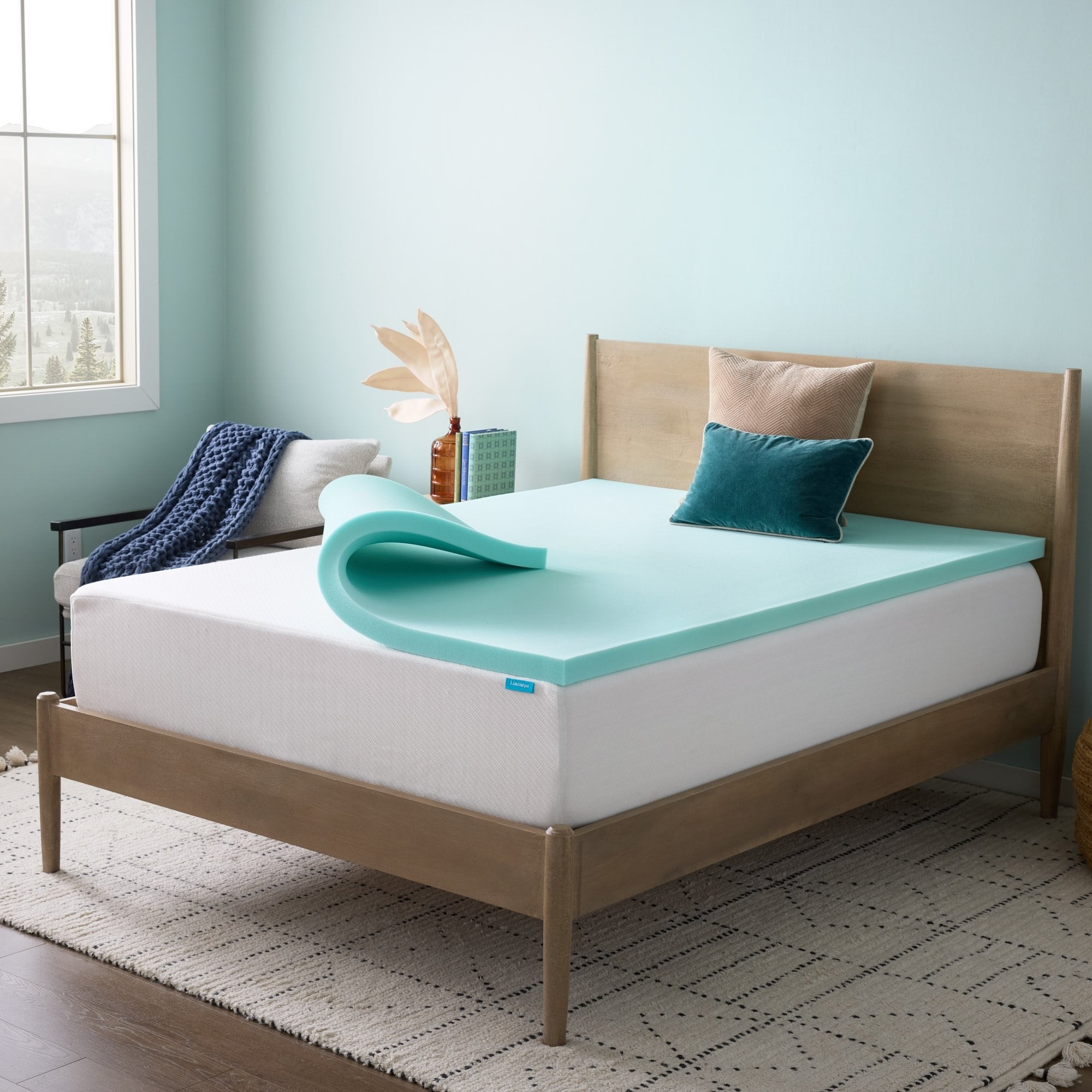 Linenspa 2 Cooling Gel And Green Tea Memory Foam Mattress Topper Twin