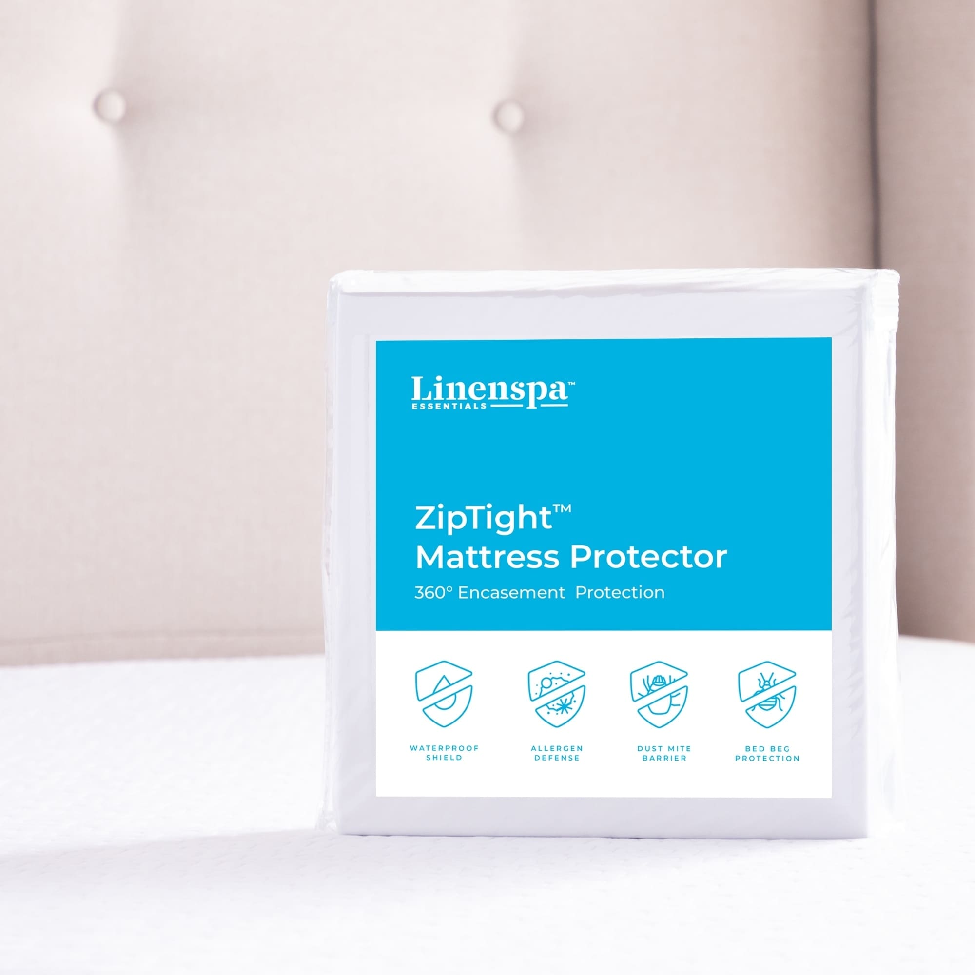 Linenspa Zippered Encasement Waterproof Dust Mite Proof And Bed Bug Proof Breathable Mattress Protector