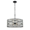Lineo 20 Inch Wide 6 Light Chandelier In Matte Black 20In W X 20In D X 9In H