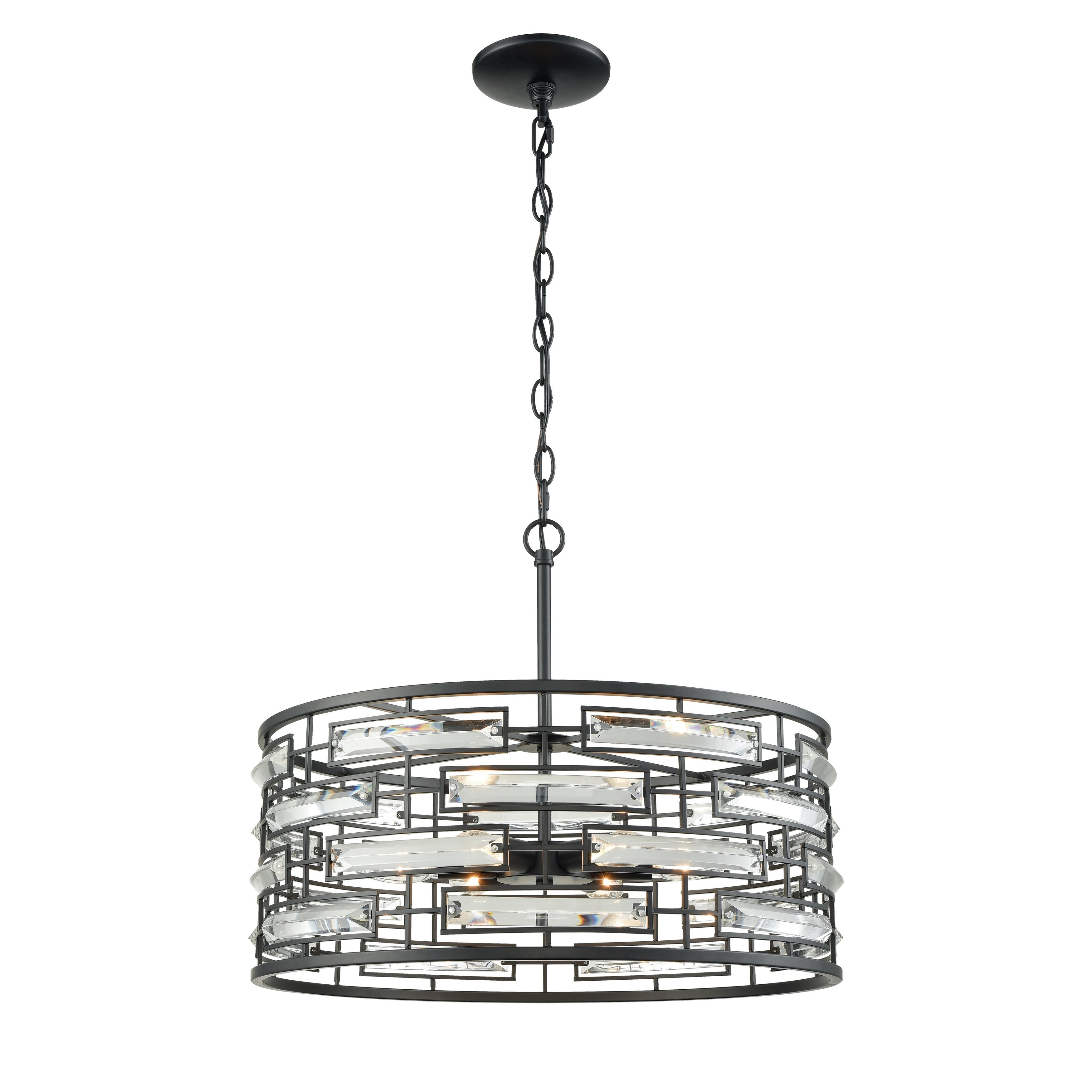 Lineo 20 Inch Wide 6 Light Chandelier In Matte Black 20In W X 20In D X 9In H