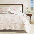 Sakura Floral Printed 3 Piece Quilt Set