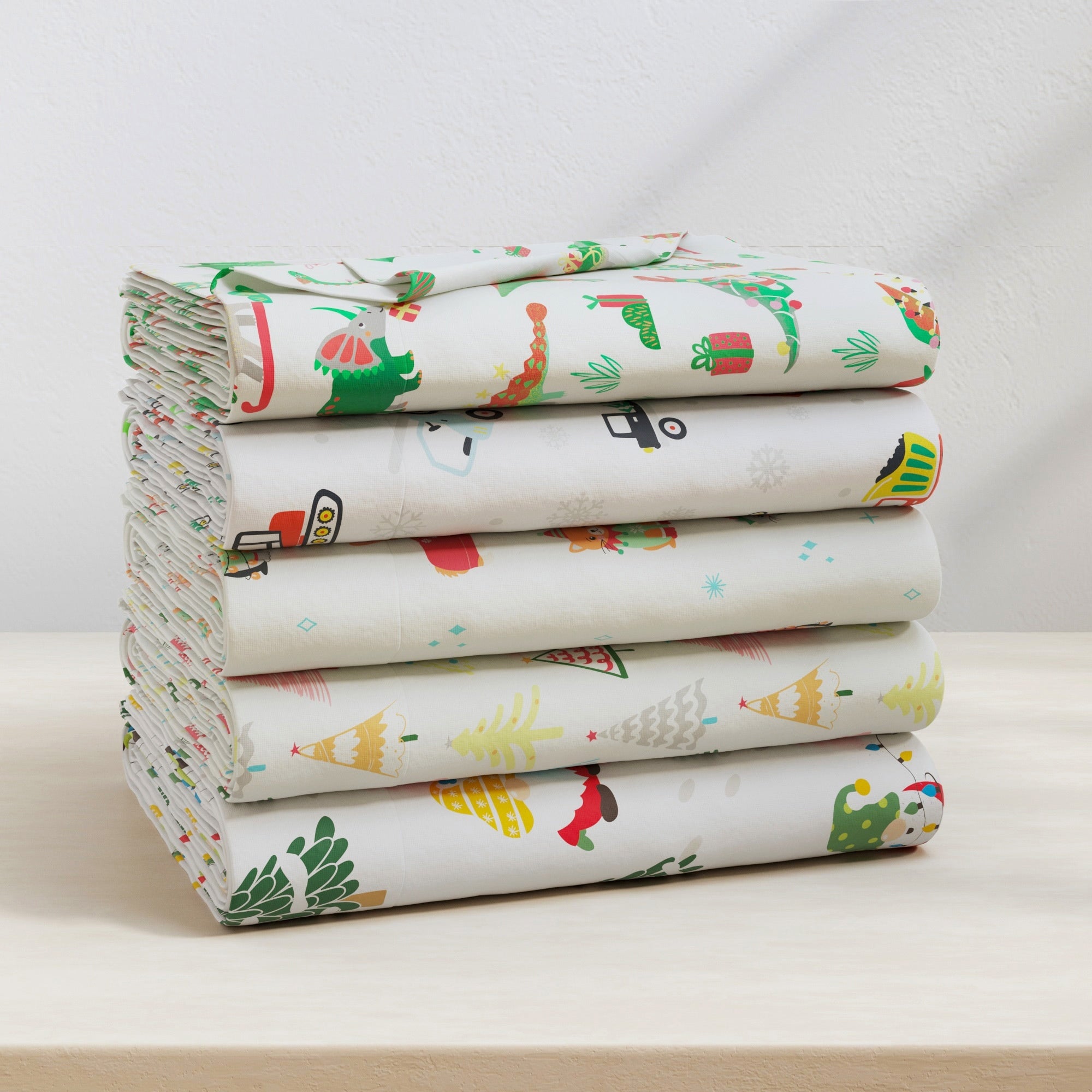 Great Bay Home Extra Soft Holiday Printed Cotton Flannel Sheet Set