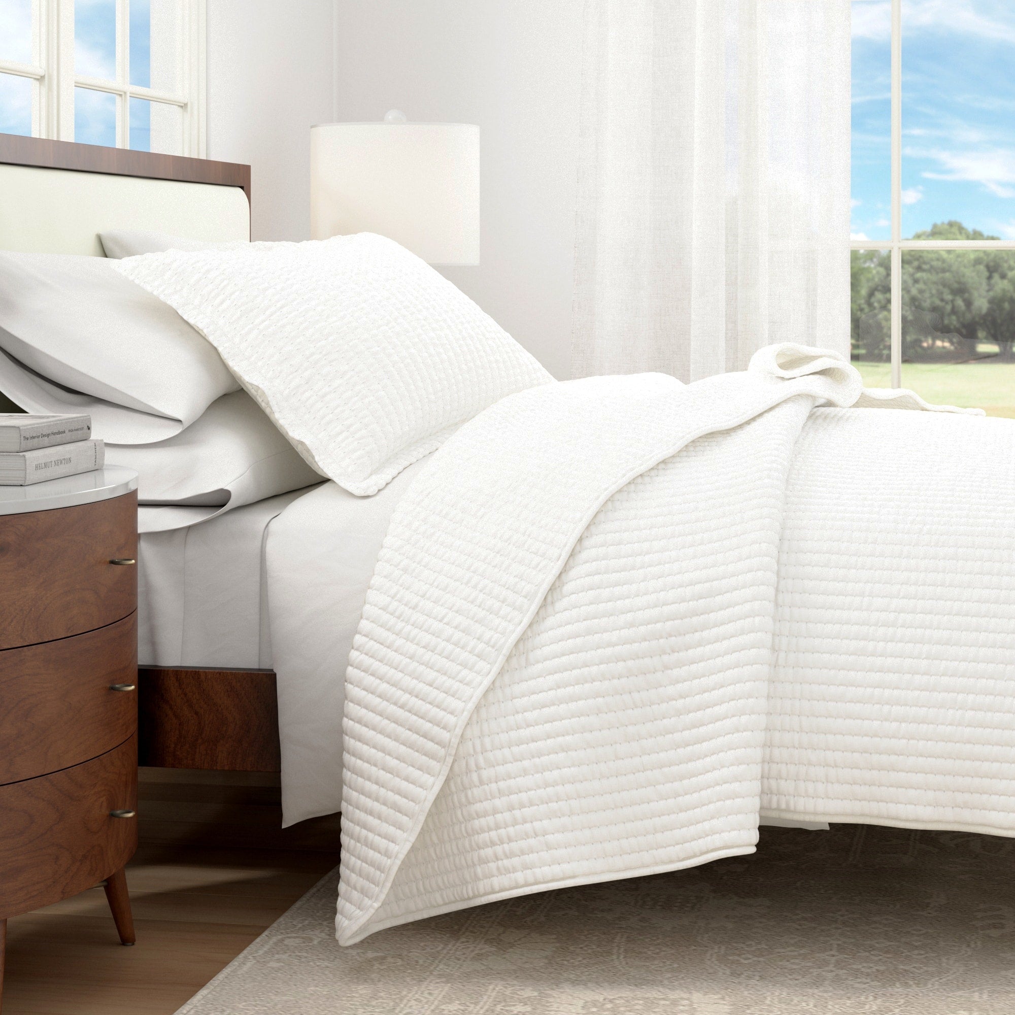 Great Bay Home Alicia Collection 3 Piece Channel Stitch Quilt Set