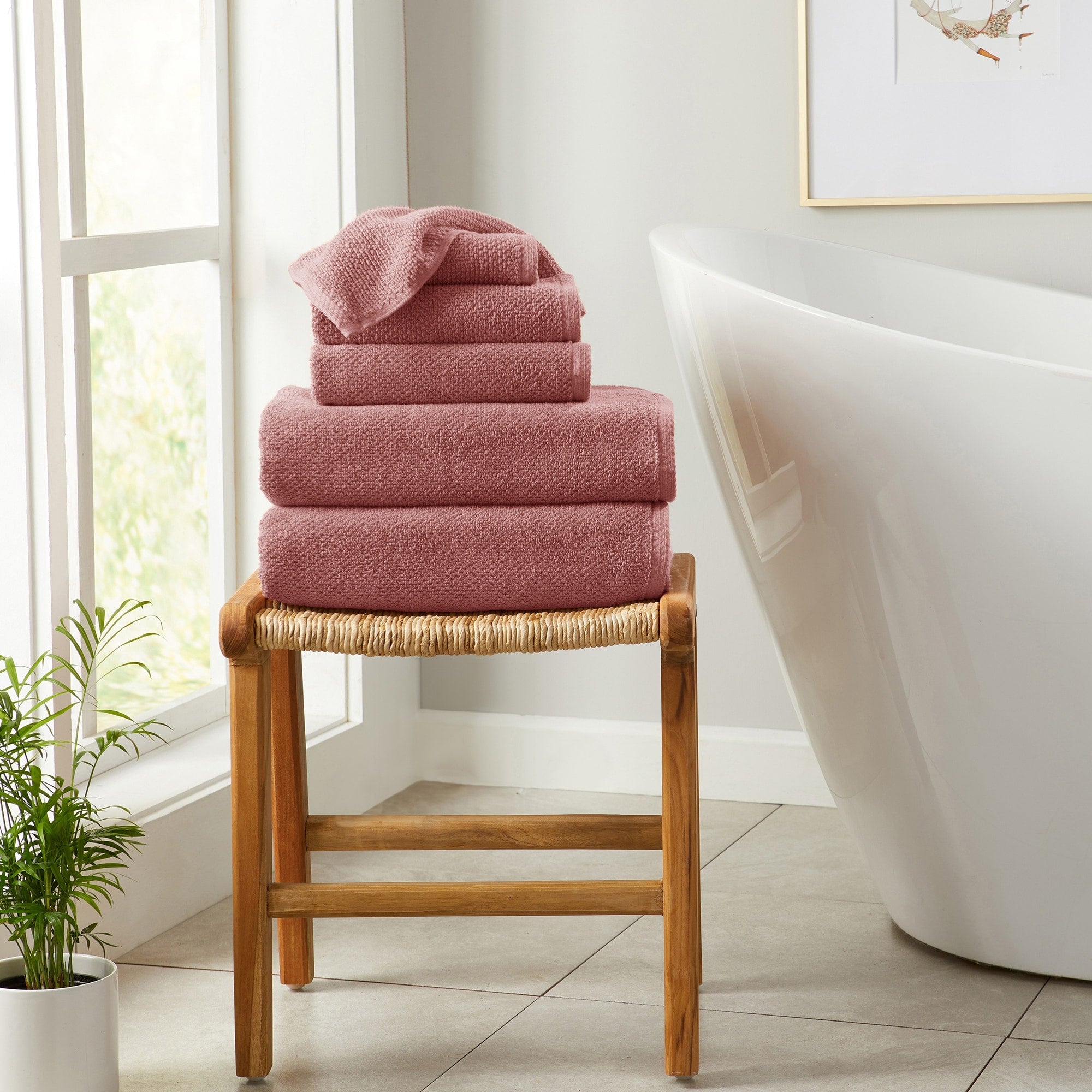 100 Cotton Acacia Collection Ultra Absorbant Popcorn Bath Towels