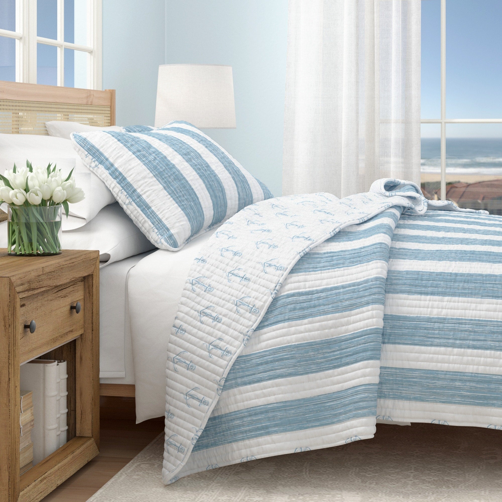 Casco Bay Coastal Collection 3 Piece Quilt Set