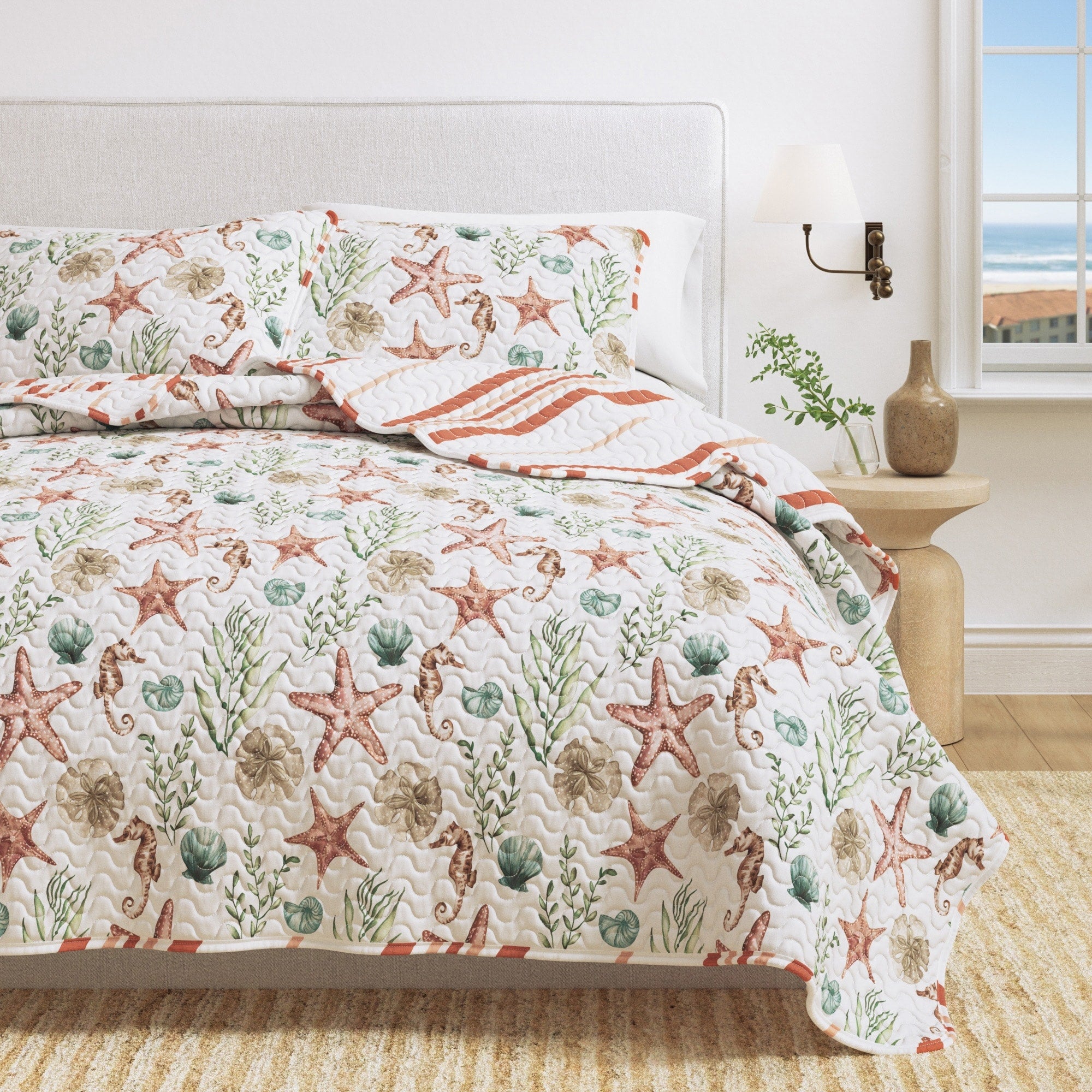 Castaway Coastal Collection 3 Piece Quilt Set