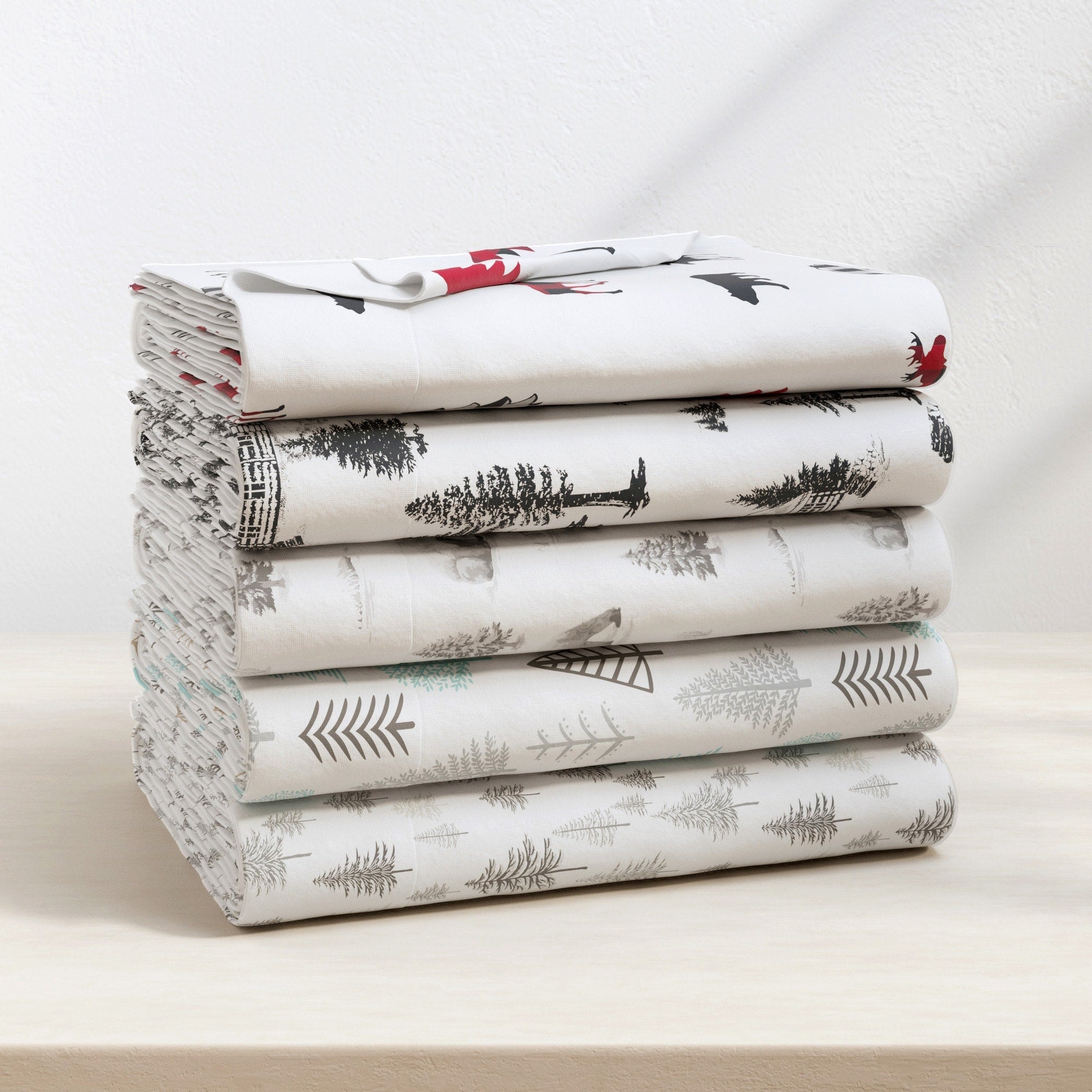 Great Bay Home Extra Soft Lodge Printed Cotton Flannel Sheet Set