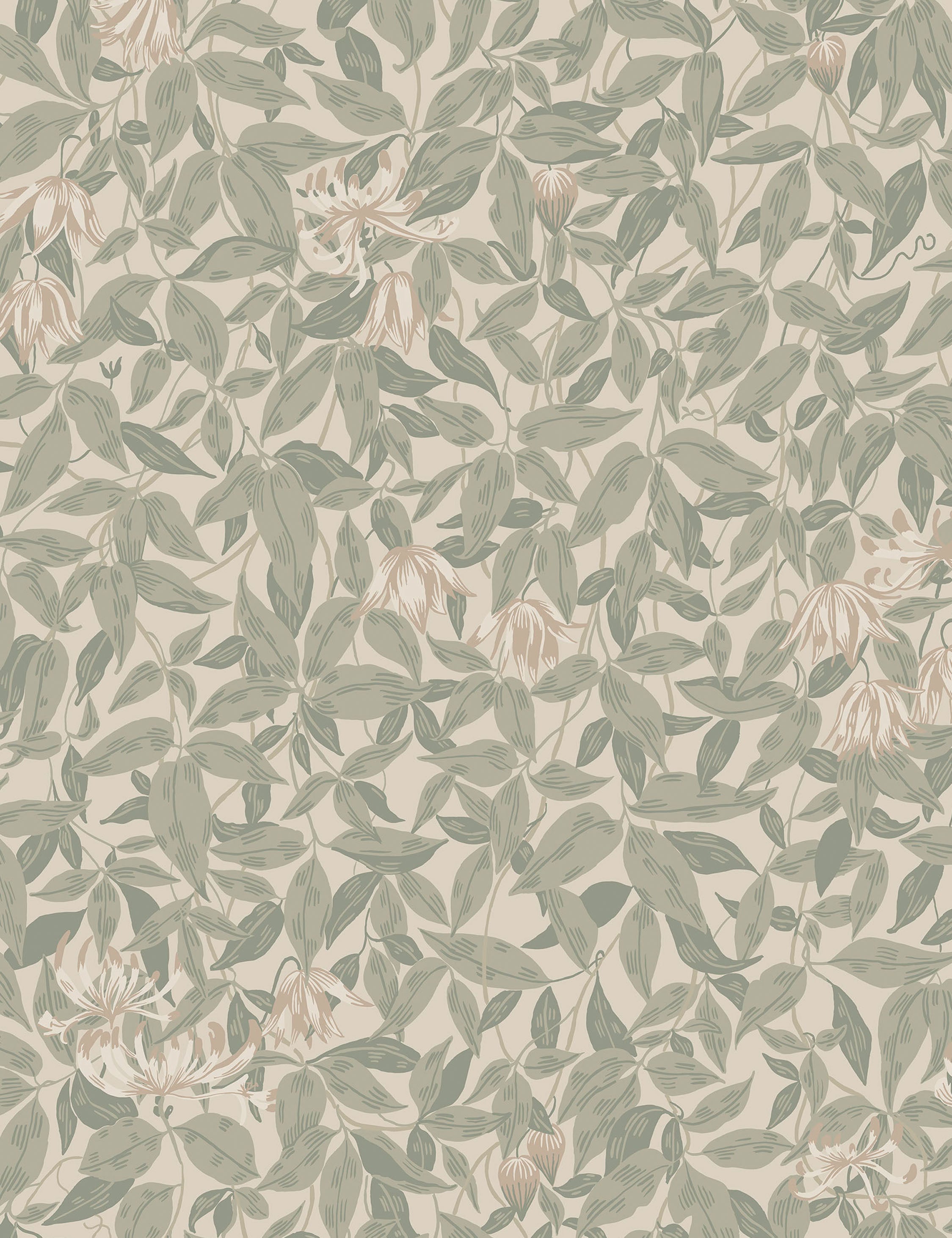 Scalamandre Linnea Wallpaper Swatch by Sandberg, Garden Green