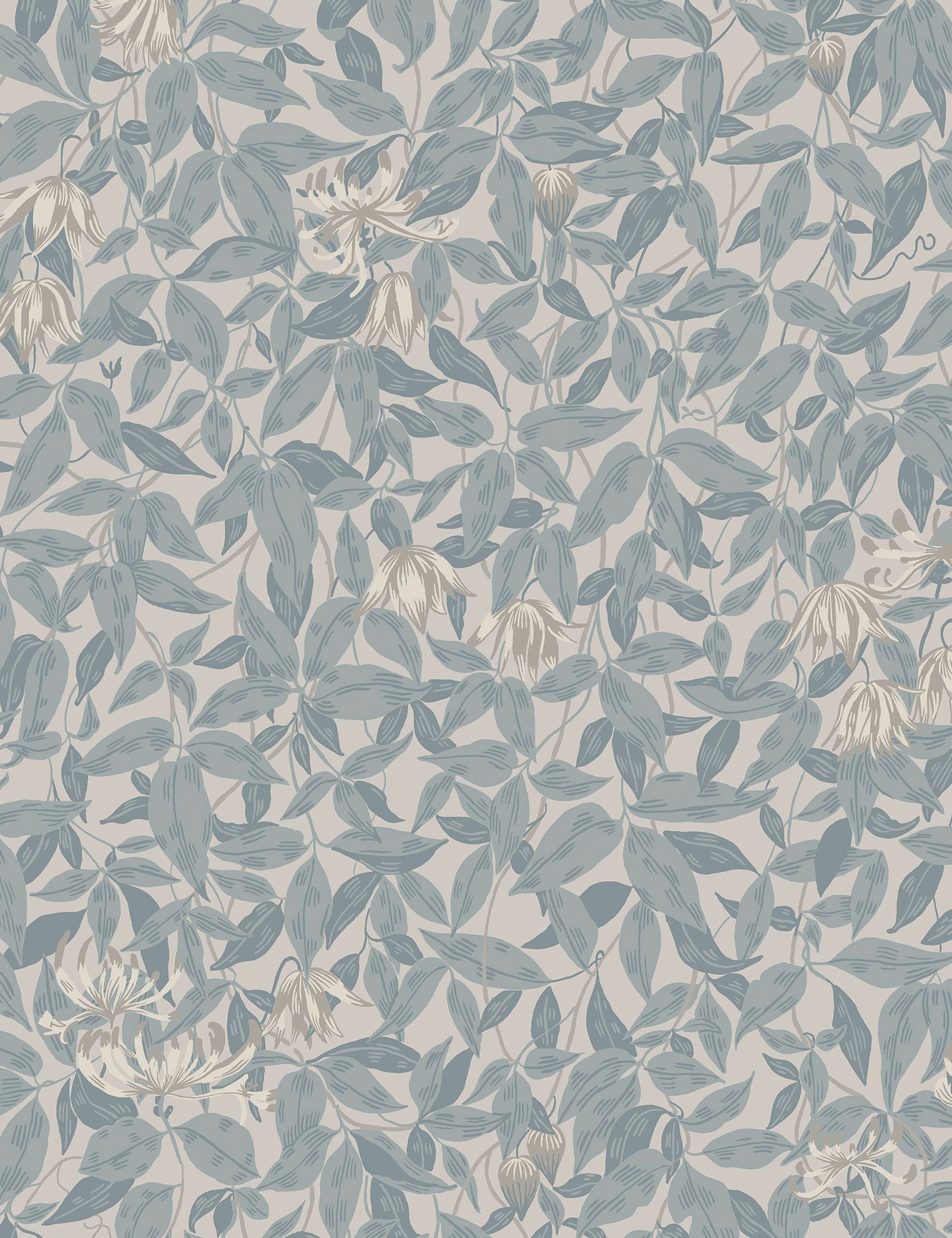 Scalamandre Linnea Wallpaper Swatch by Sandberg, Misty Blue