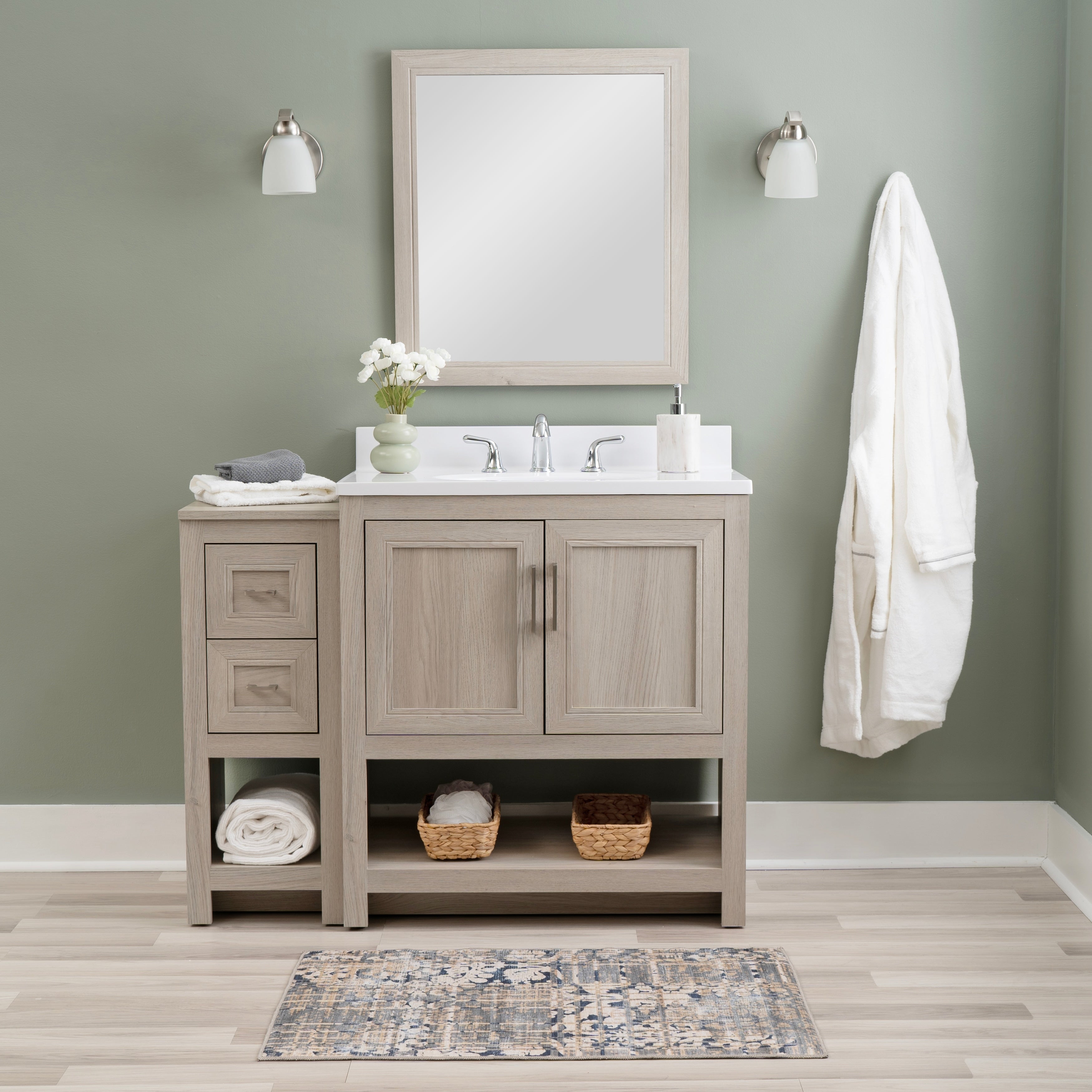 Blakely 25 31 Inch Vanity Mirror And Floor Cabinet Set