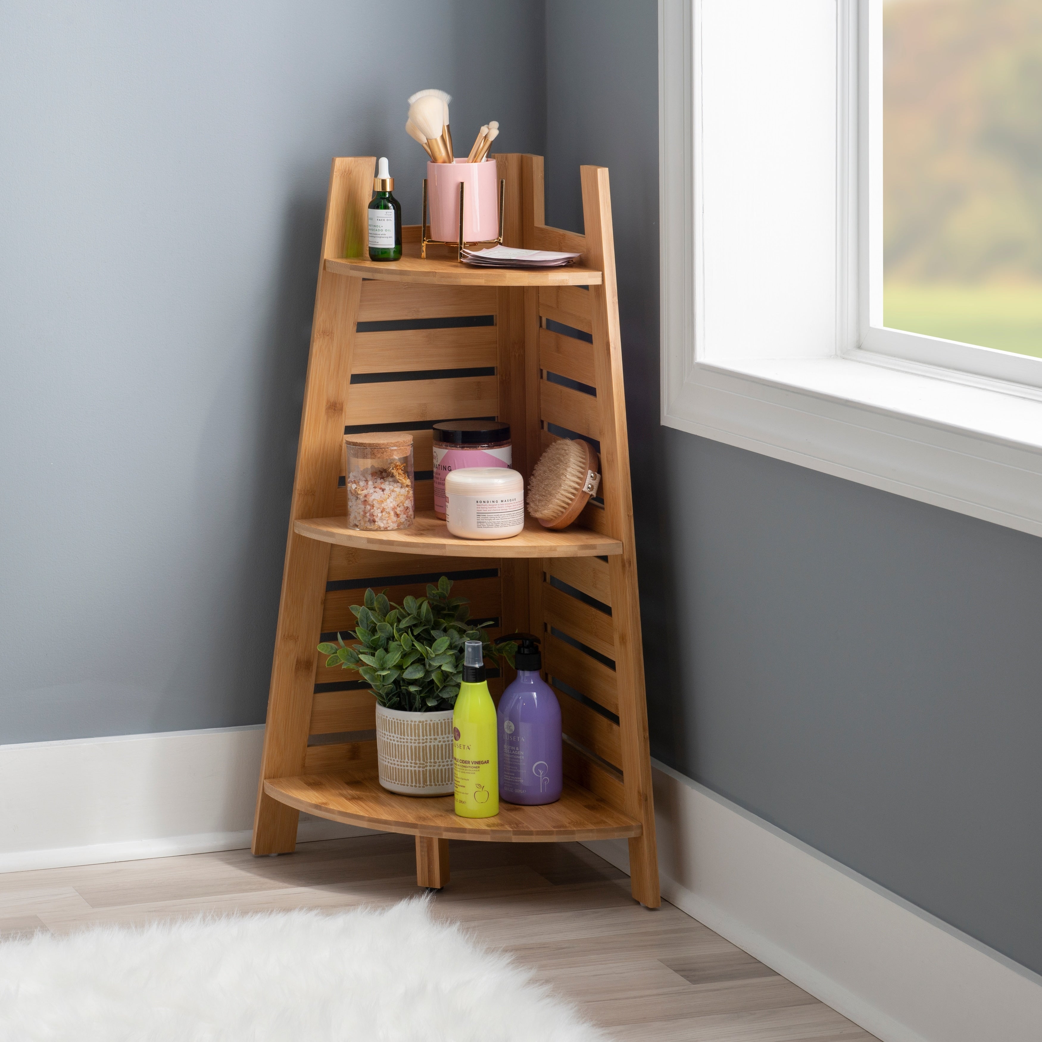 Bracken Bamboo Corner Shelf
