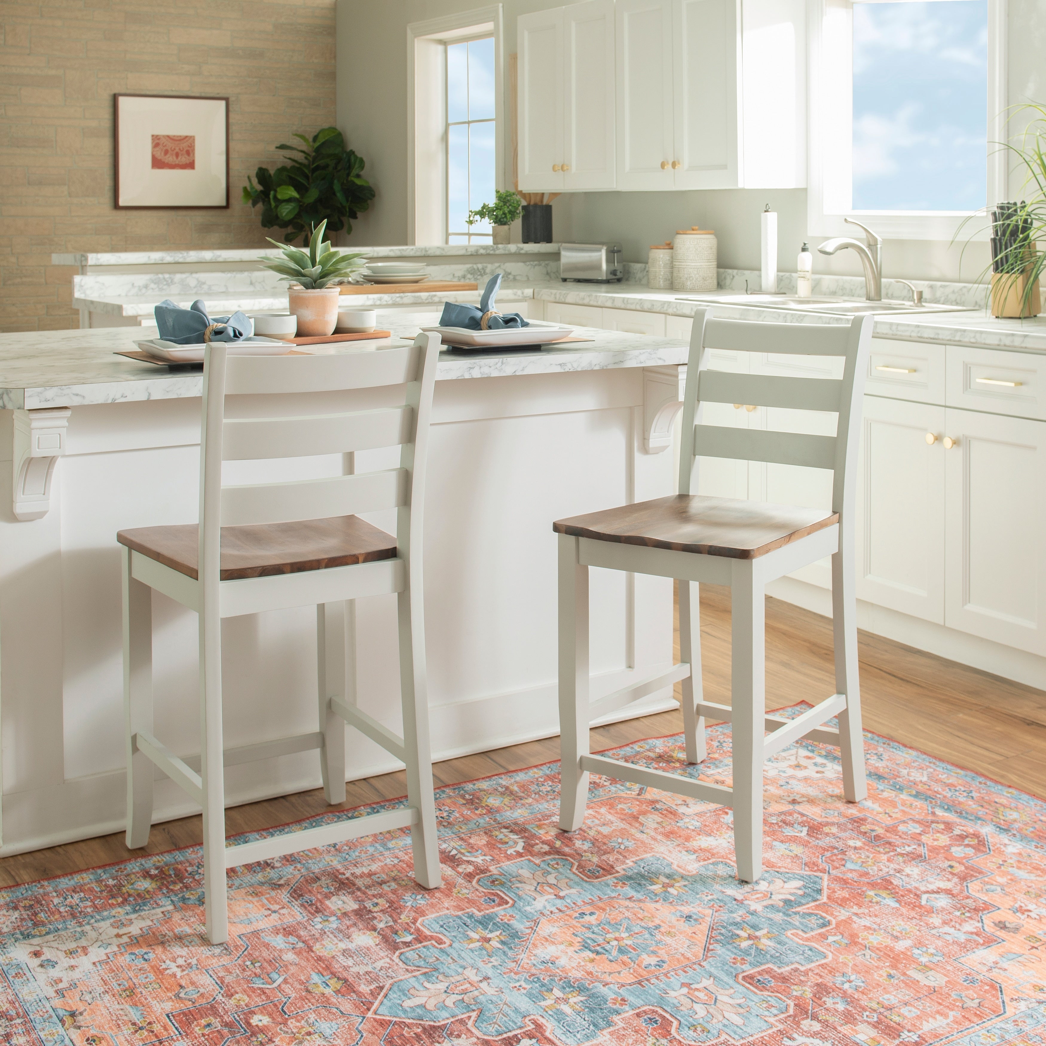 Crovetti Farmhouse Counter Stool Set Of 2