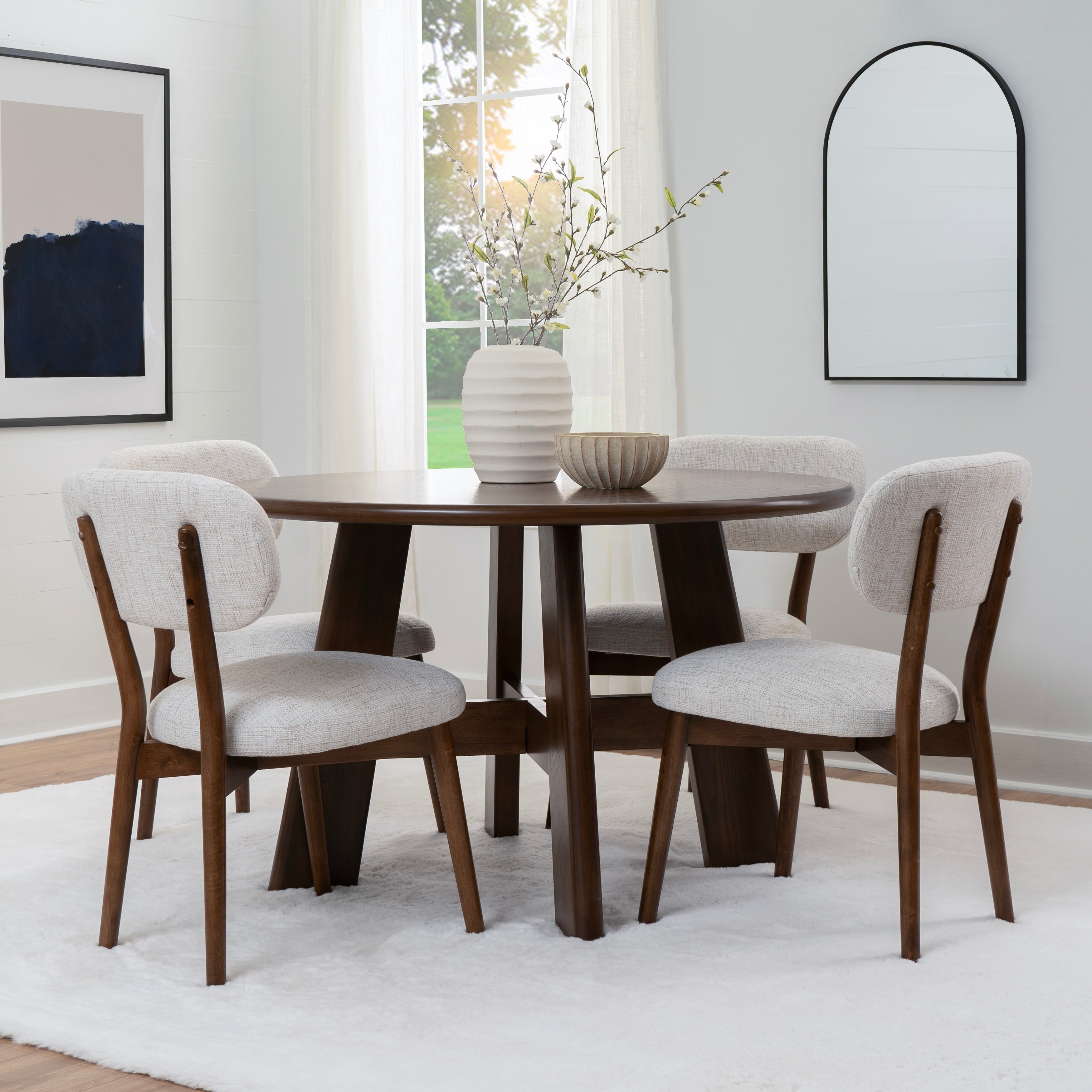 Linon Curran 5Pc Round Table Dining Set