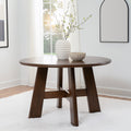 Linon Curran Walnut Round Wood Dining Table
