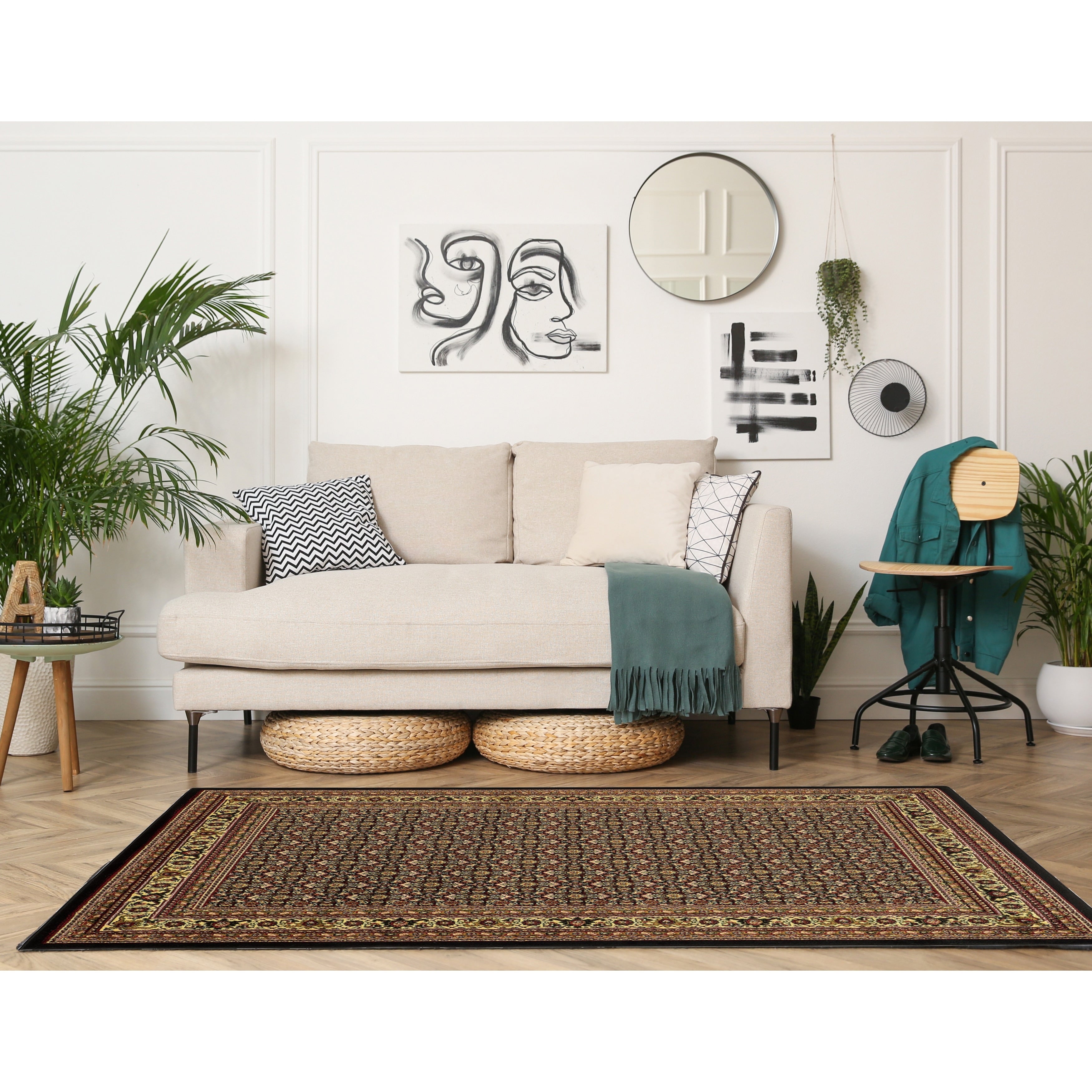 Linon Elegance Ferehan Black Rug 8 X 10 8 X 10