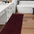 Linon Flokati Heavy Burgundy Rug 2 X 8