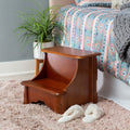 Linon Gabrielle Woodbury Mahogany Bed Steps With Storage