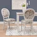 Linon Halston Floral Upholstered Oval Back Wood Side Chair Set Of 2