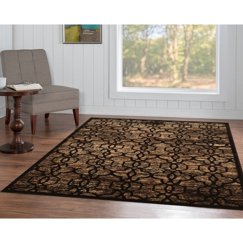 Linon Iron Gate Grey Quatrefoil Area Rug 2 X 3 2 X 3