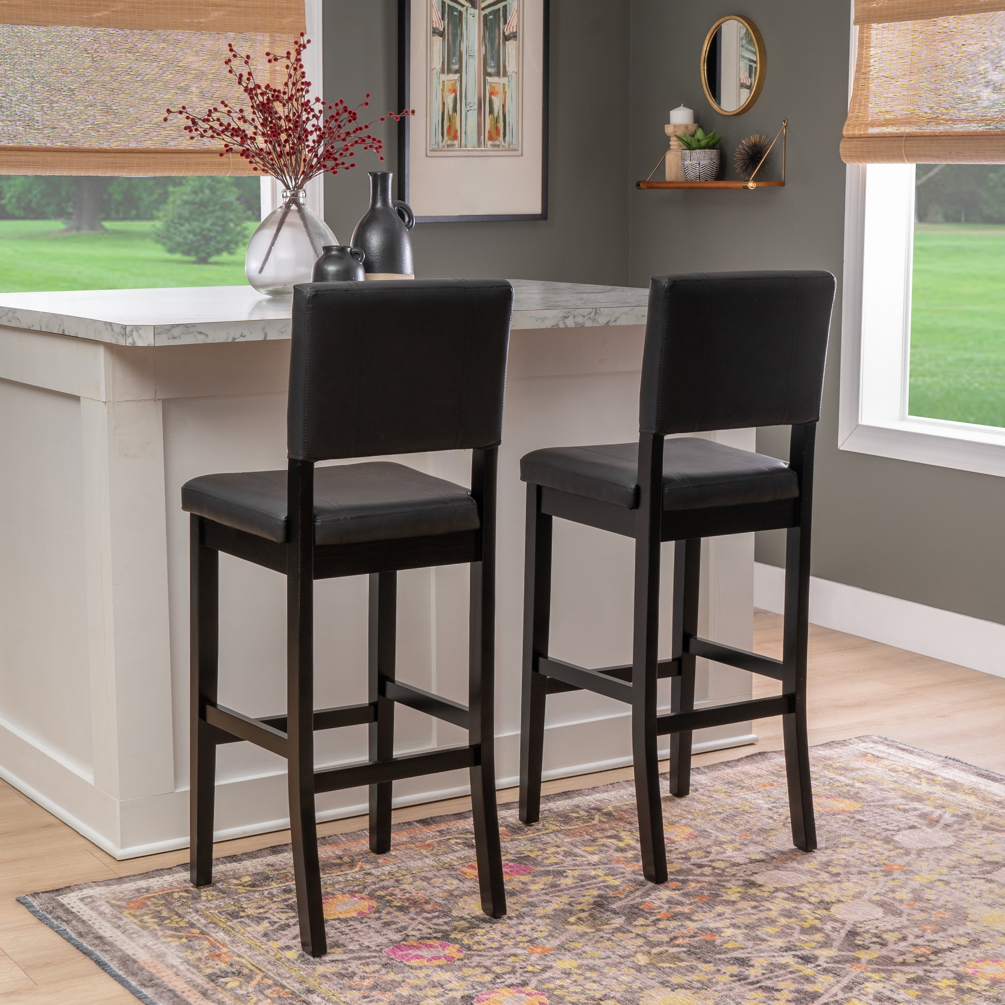 Linon Lombardy Counter Stool With Cream Vinyl