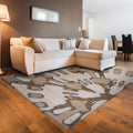Linon Milan Collection Ivory Brown Area Rug 5 X 77 5 X 77