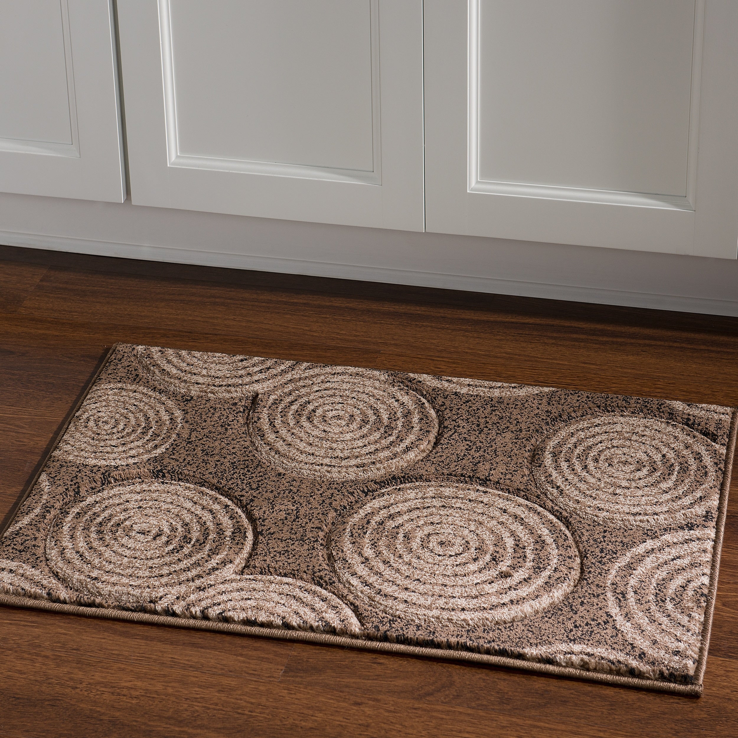 Linon Milan Collection Black Grey Circles Area Rug 8 X 103 8 X 103