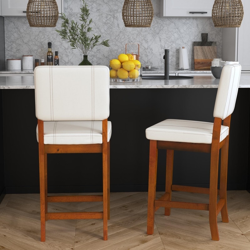 Linon Milano Cream Counter Height Stool