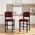 Linon Monte Carlo Stationary Counter Stool Dark Red Vinyl