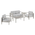 Linon Nordwind Aluminum Outdoor 2 Seater Sofa 5Pc Patio Set