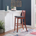 Linon Piedmont Dark Cherry Mission Back Bar Stool