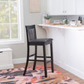 Linon Piedmont Black Slat Back Bar Stool