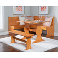 Linon Riki Corner Family Dining Set Light Brown