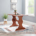Linon Riki Family Dining Table Dark Brown Walnut