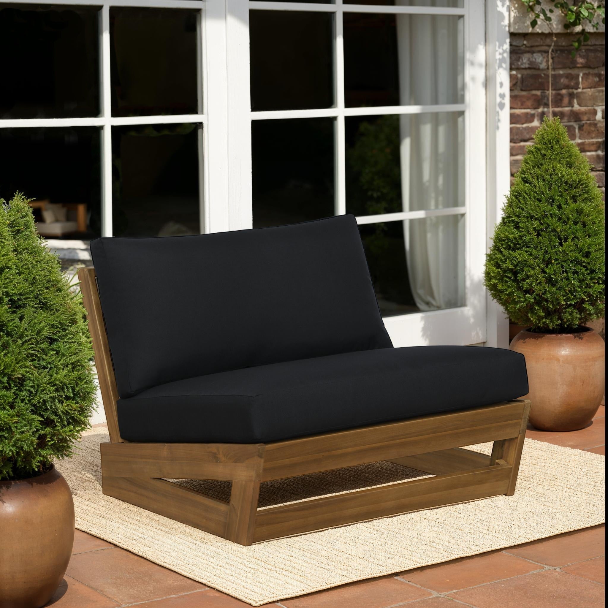 Linon Sabara Outdoor Wood Lounge Chair With Cushion