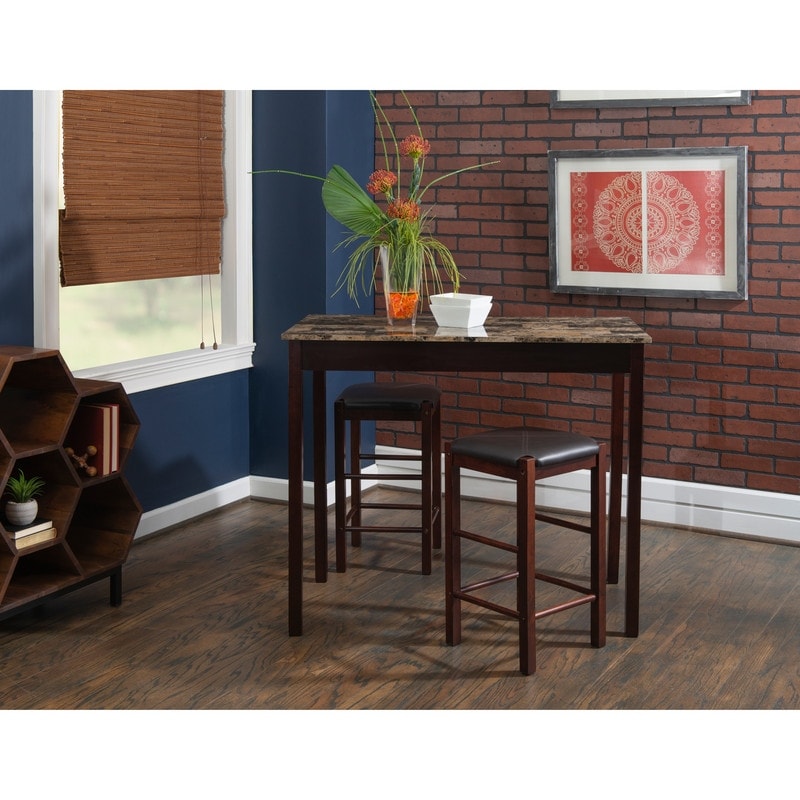 Linon Speakeasy Espresso 3 Piece Dinette Set