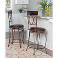 Linon Spirals Back Design Counter Stool Brown Pvc