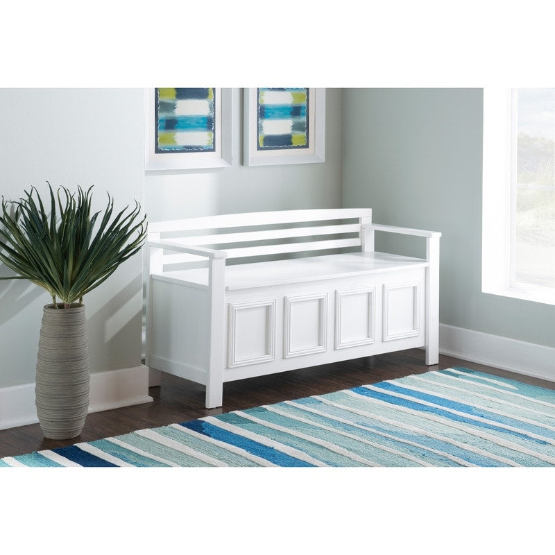 Linon Talia Ivory Flip Top Storage Bench