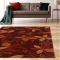 Linon Trio Collection Garnet Orange Rug 5 X 7 5 X 7
