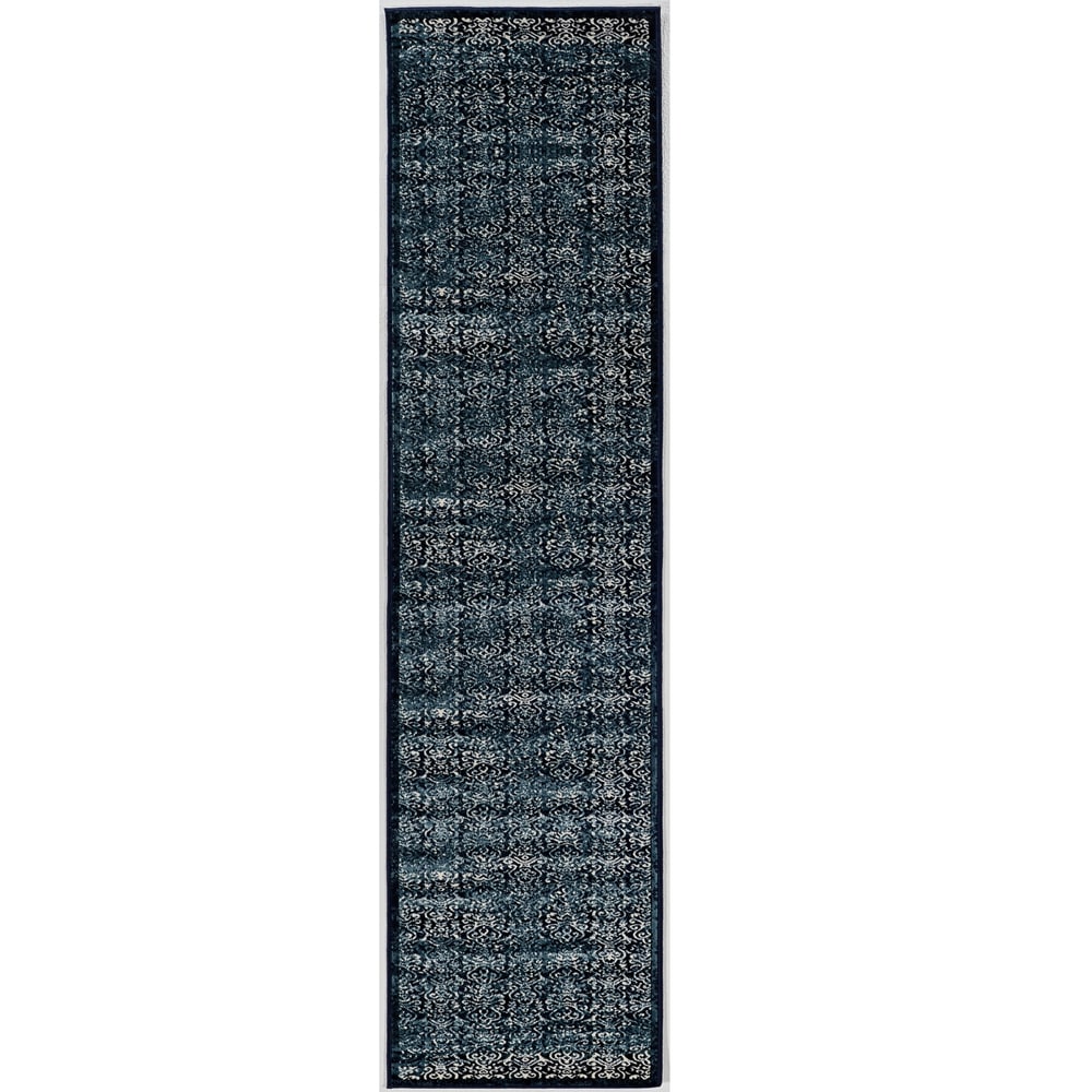 Linon Vintage Collection Illusion Navy Rug 2 X 10